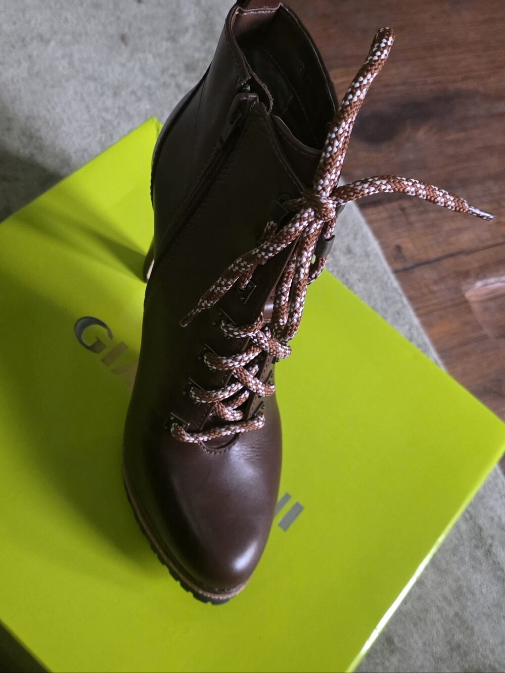 Women's Brown Lace-Up Leather Ankle Boot - Sleek Style
